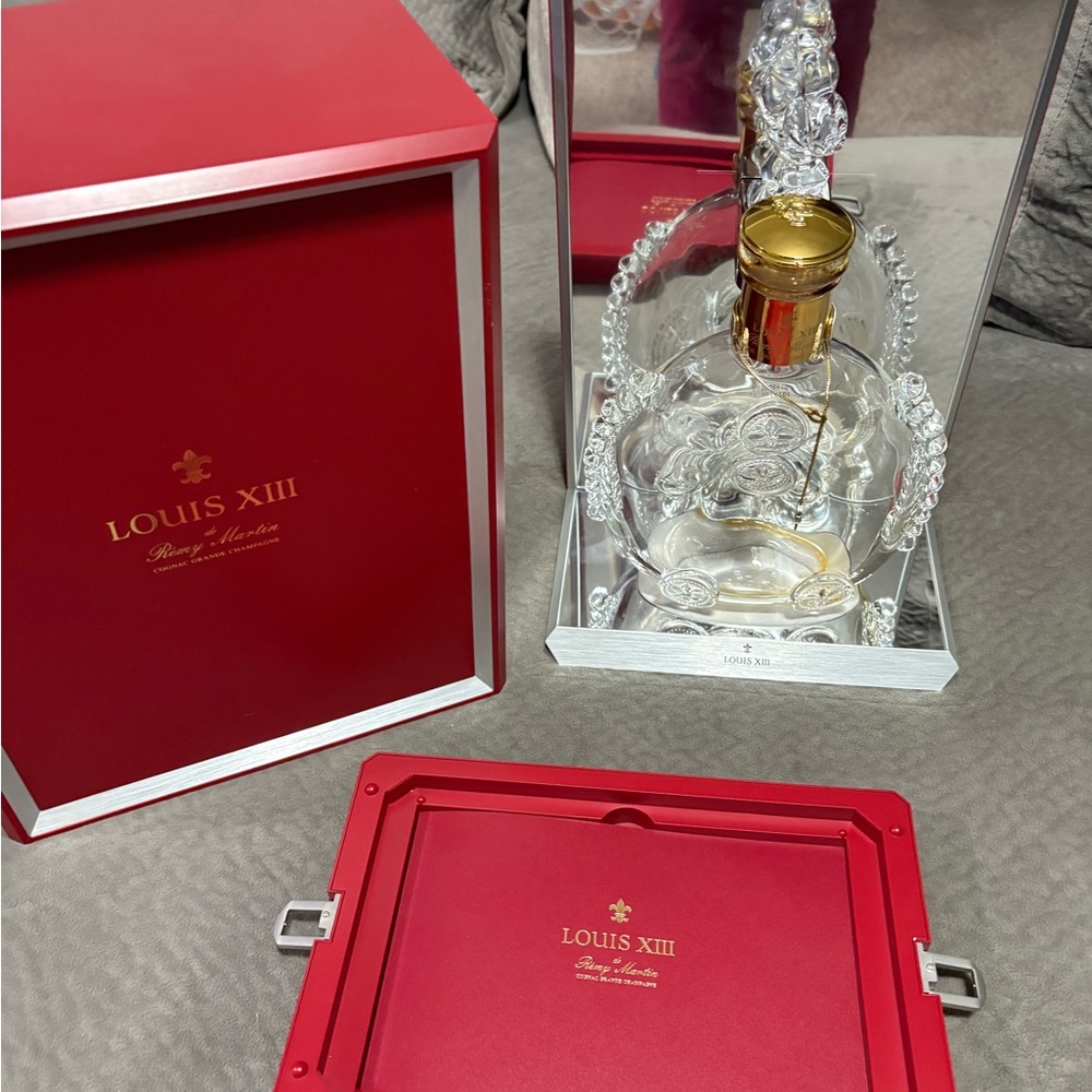 Crystal Decanter with Gold Accents